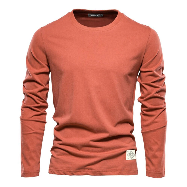 Dallas | Classic White Long-Sleeve Crew Neck T-Shirt Men
