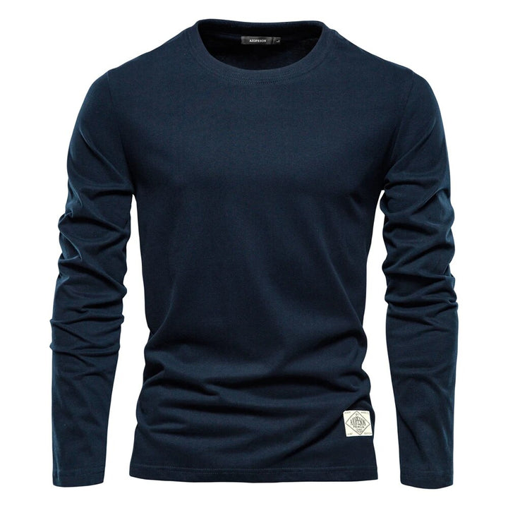Dallas | Classic White Long-Sleeve Crew Neck T-Shirt Men