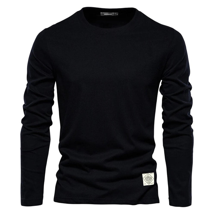 Dallas | Classic White Long-Sleeve Crew Neck T-Shirt Men