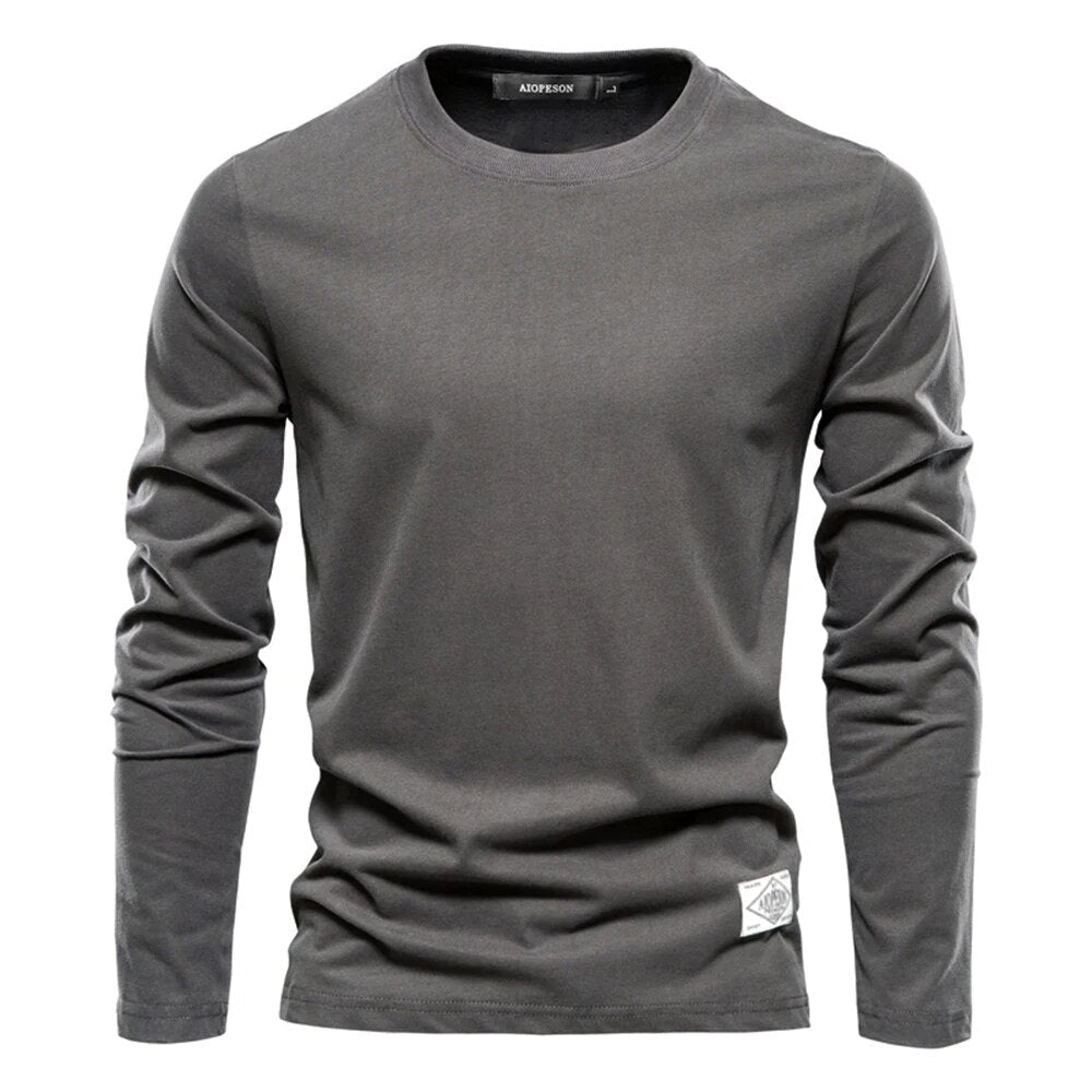 Dallas | Classic White Long-Sleeve Crew Neck T-Shirt Men