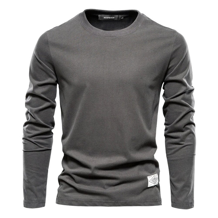 Dallas | Classic White Long-Sleeve Crew Neck T-Shirt Men
