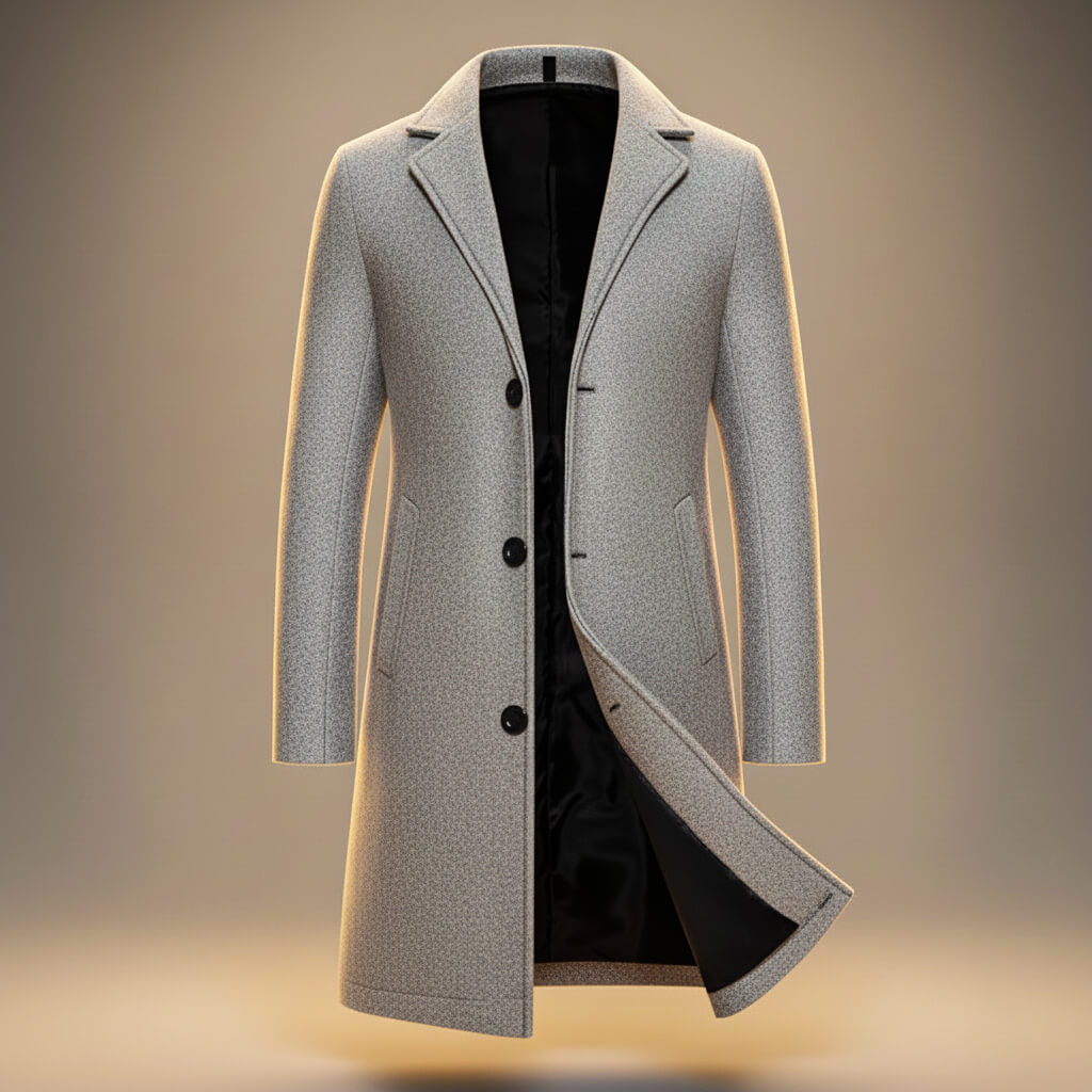 Harrison | Stylish Single Breasted Long Cotton Overcoat