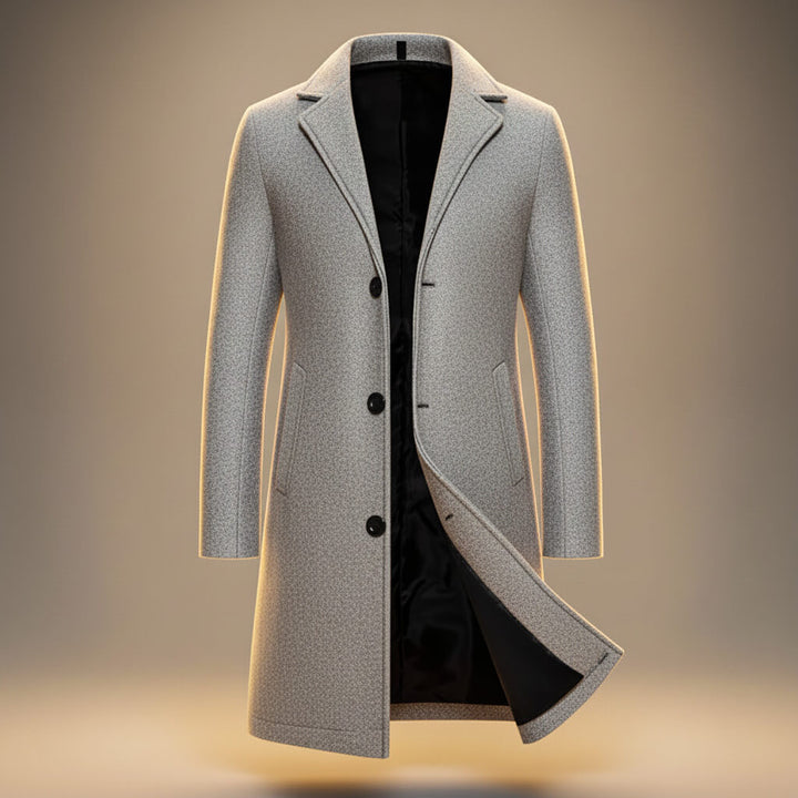 Harrison | Stylish Single Breasted Long Cotton Overcoat