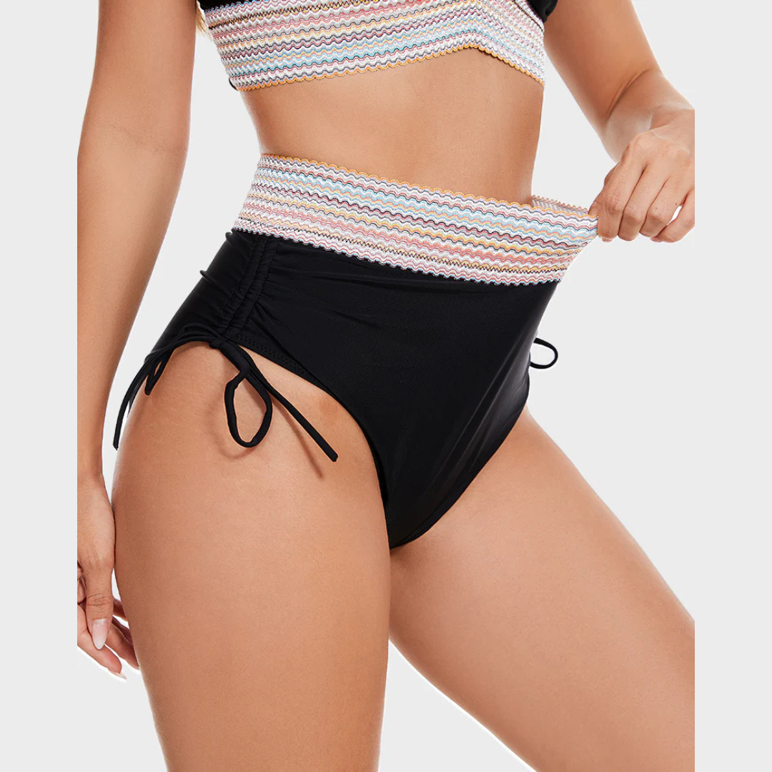 Penelope | Stylish Halter High Waisted Bikini Set With Tummy Control