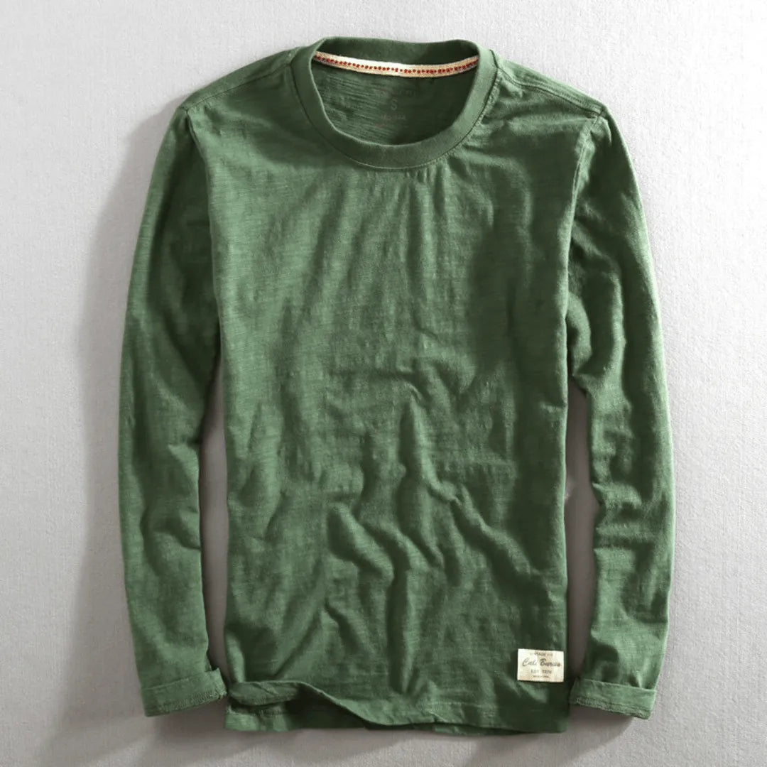 Fiona | Stylish Long Sleeve Cotton Crew Neck Shirt