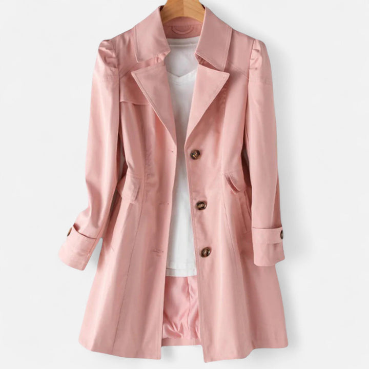 Hazel | Elegant Double-Breasted Belted Trench Coat