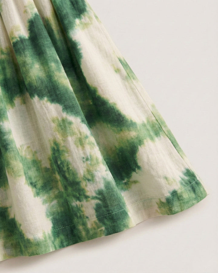 Elyse | Elegant Green Tie-Waist V-Neck Tiered Maxi Dress