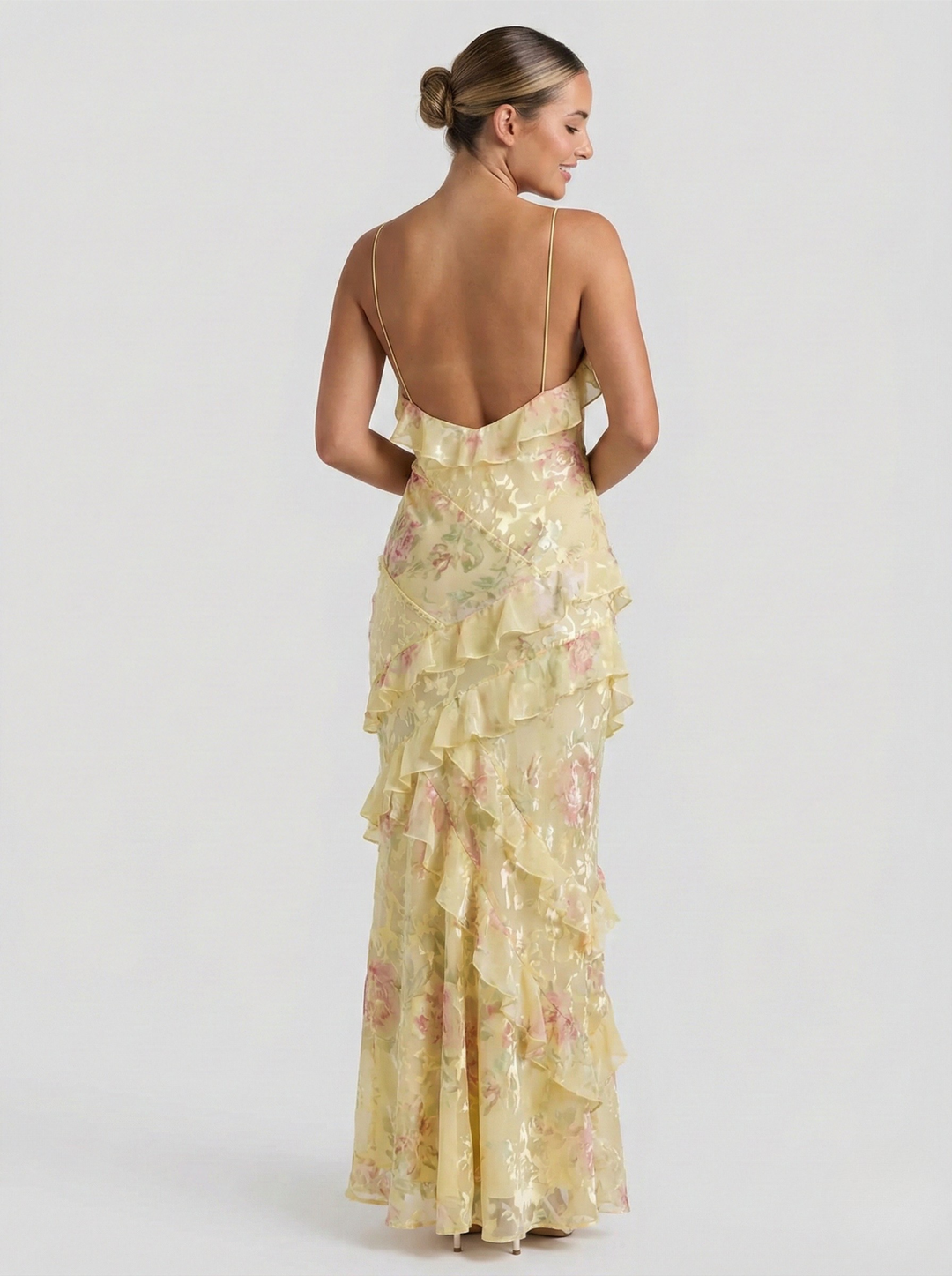 Seraphina | Elegant Ruffle Tiered V-Neck Maxi Dress