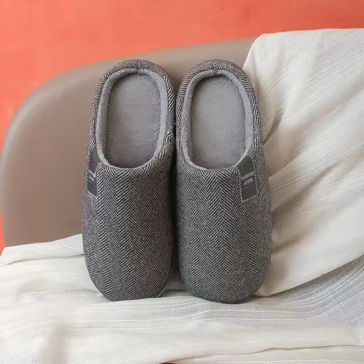 Corina | Cozy Herringbone Indoor House Slippers With Soft Sole