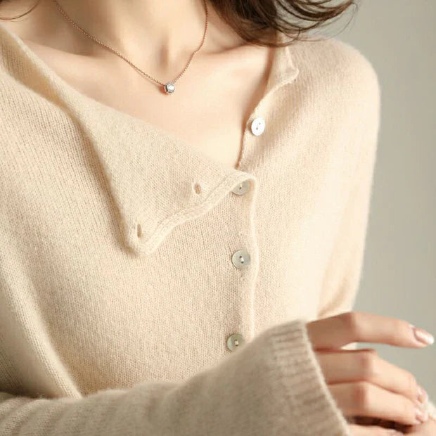 Reese | Elegant V-Neck Button-Up Cardigan With Long Sleeves