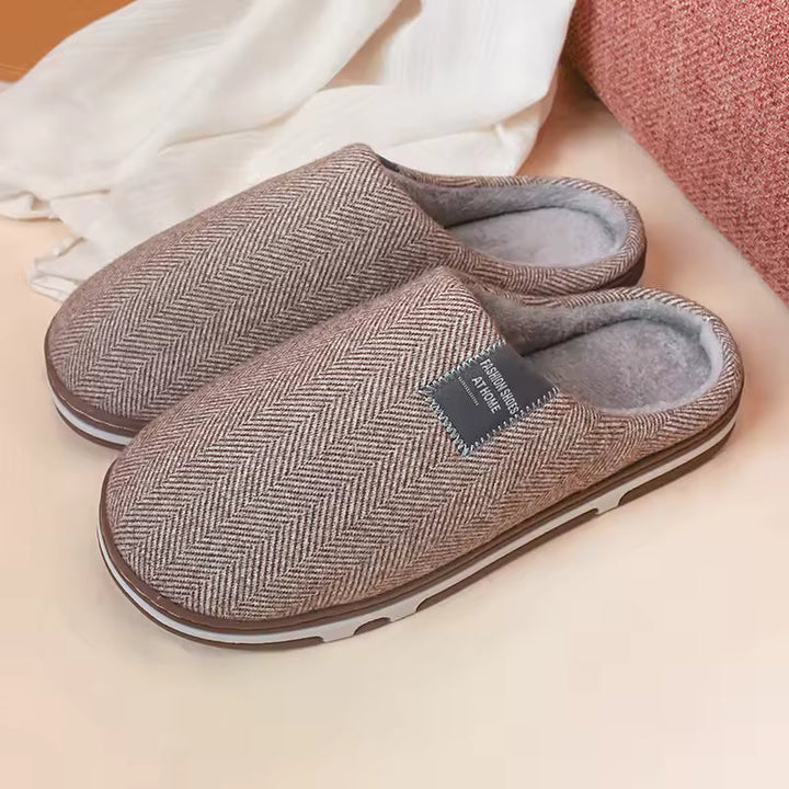 Corina | Cozy Herringbone Indoor House Slippers With Soft Sole