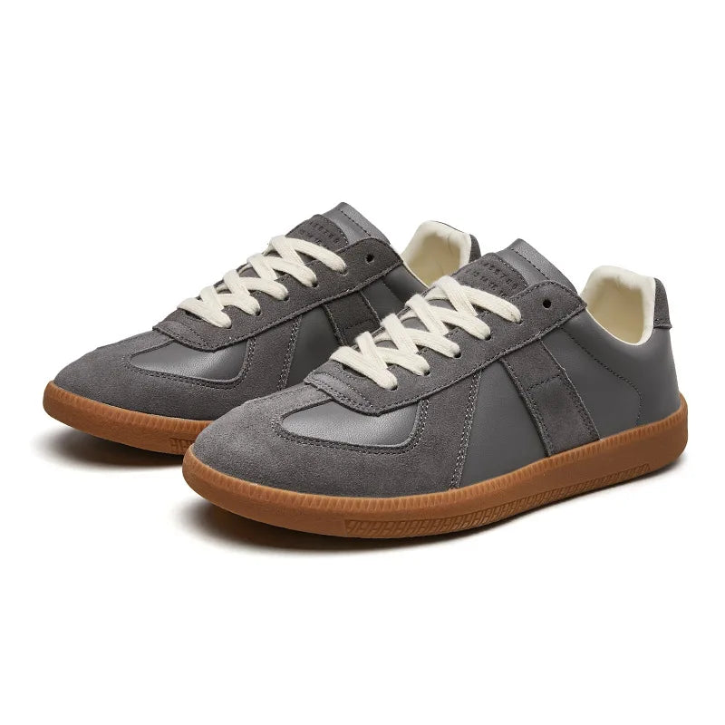 Brooks | Stylish Men's Brown Leather Lace-Up Sneakers With Gum Sole