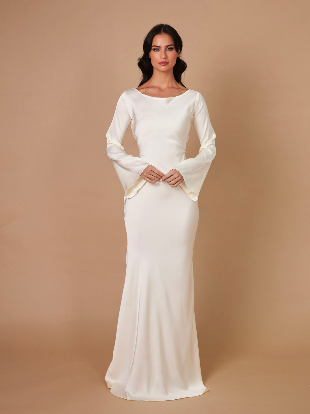 Margot | Elegant Long Sleeve V-Neck Maxi Dress