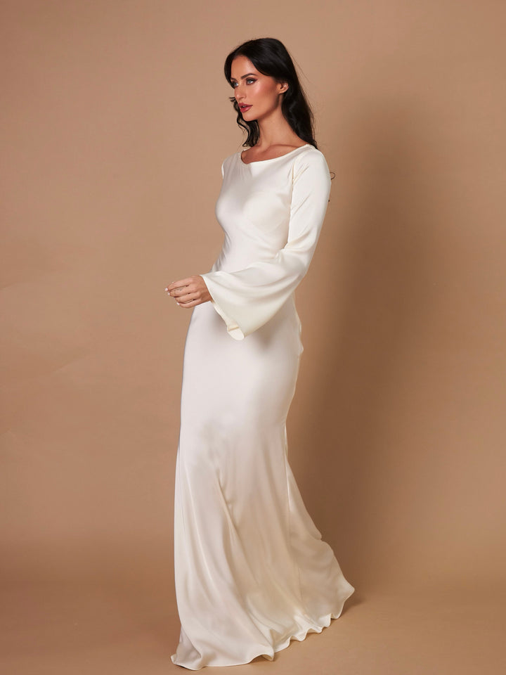 Margot | Elegant Long Sleeve V-Neck Maxi Dress
