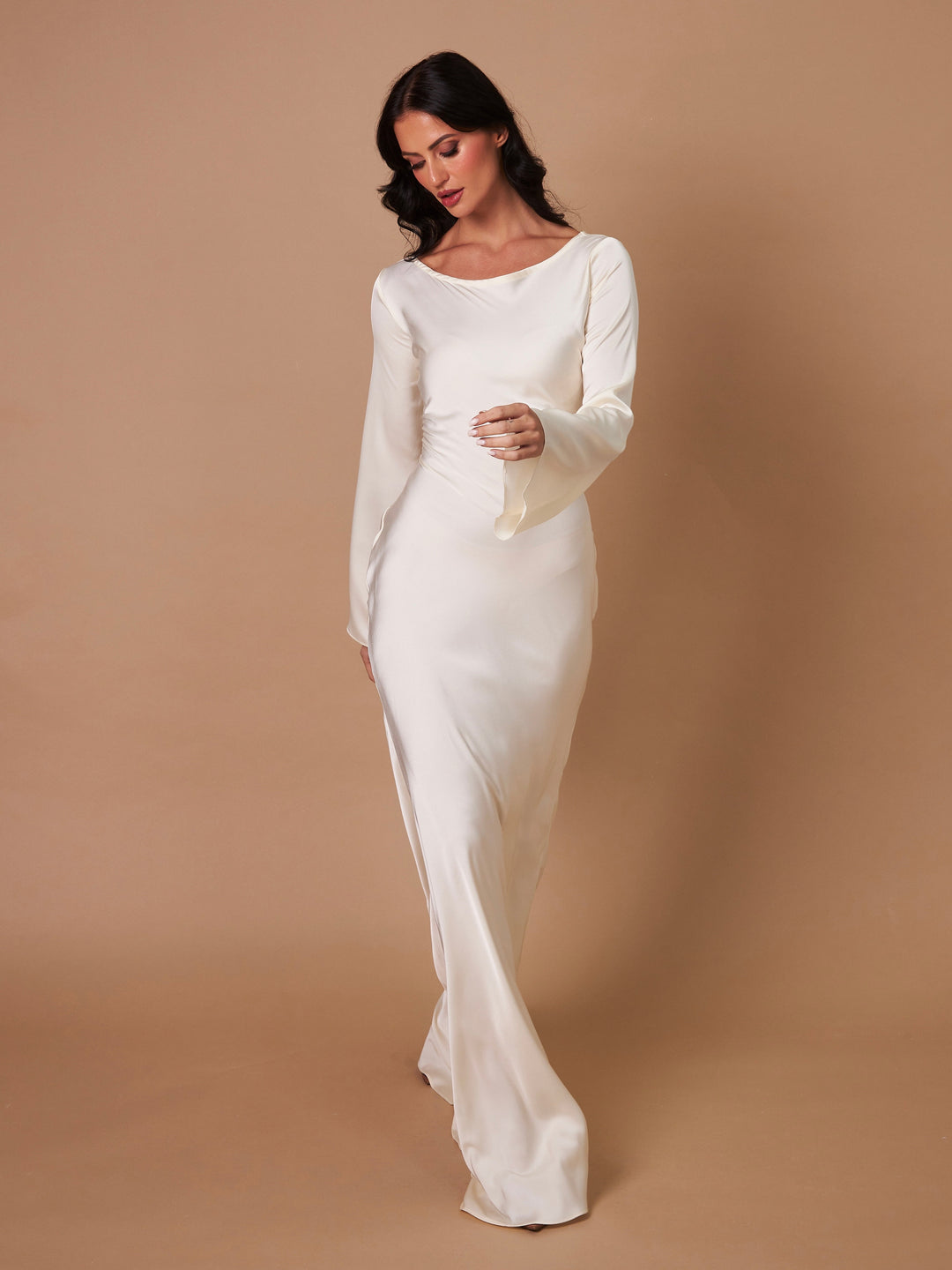 Margot | Elegant Long Sleeve V-Neck Maxi Dress