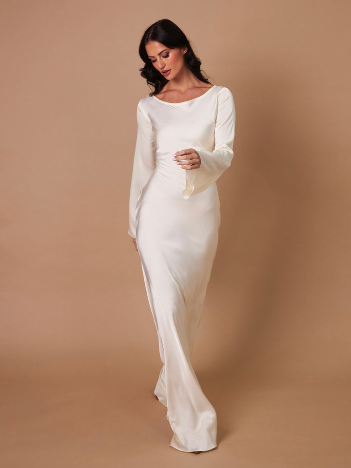 Margot | Elegant Long Sleeve V-Neck Maxi Dress