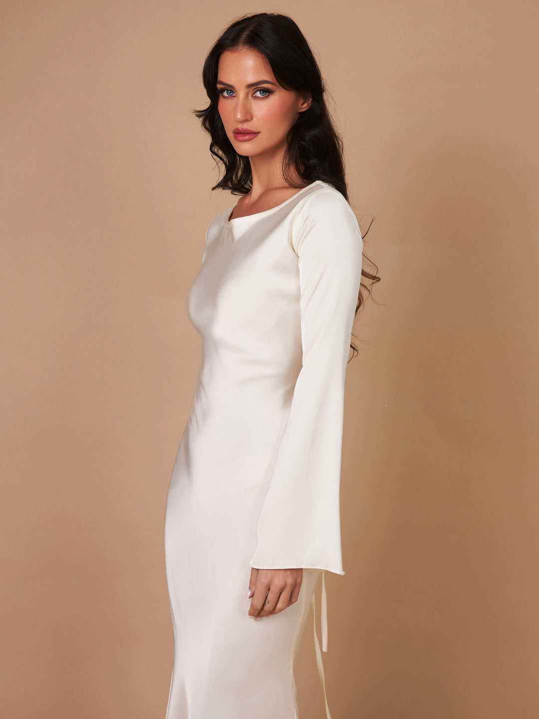 Margot | Elegant Long Sleeve V-Neck Maxi Dress