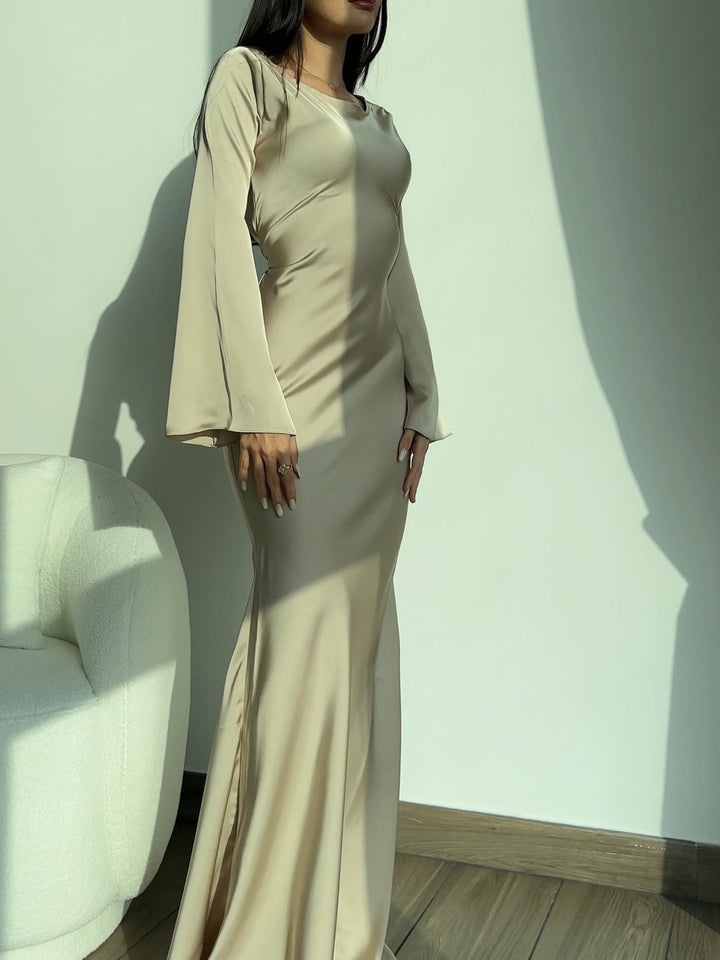 Margot | Elegant Long Sleeve V-Neck Maxi Dress