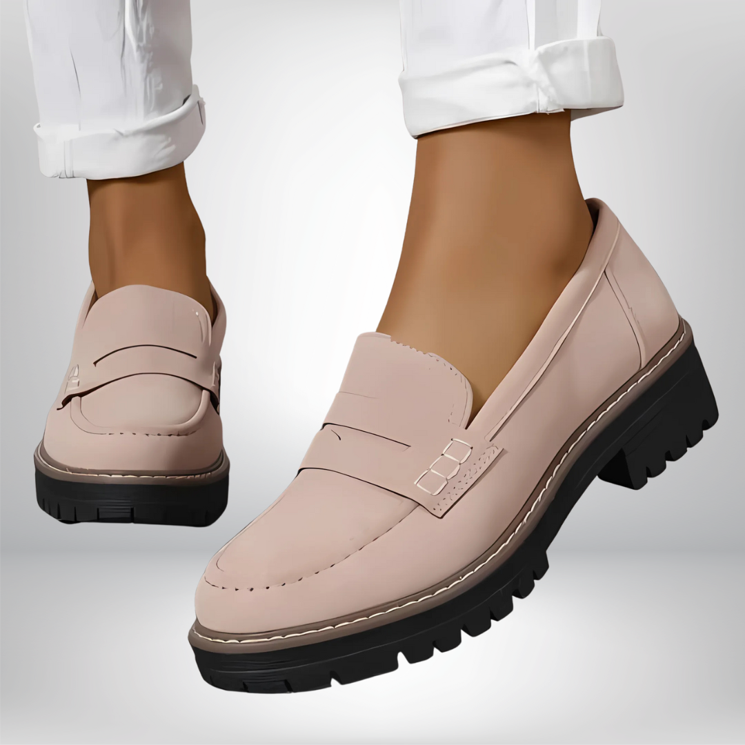 Wren | Chic Black Chunky Sole Loafers For Women
