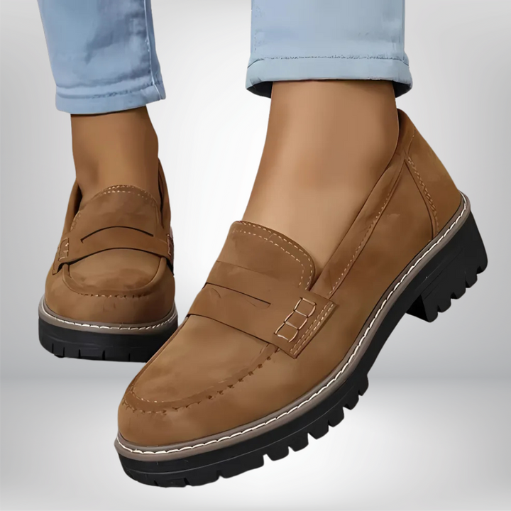 Wren | Chic Black Chunky Sole Loafers For Women