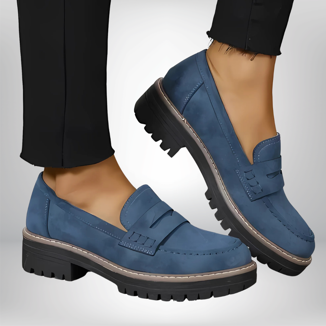 Wren | Chic Black Chunky Sole Loafers For Women