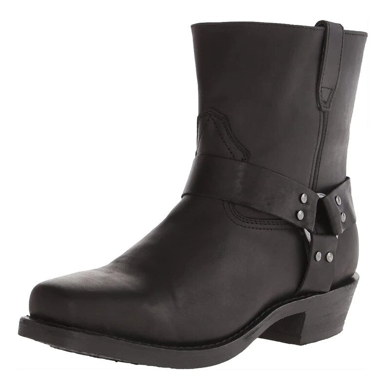 Eva | Stylish Western Harness Ankle Boots Men