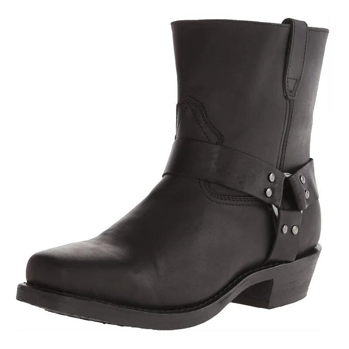 Eva | Stylish Western Harness Ankle Boots Men