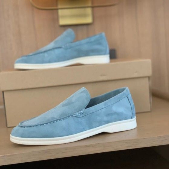 Ricardo | Sleek Black Suede Slip-On Loafers Men