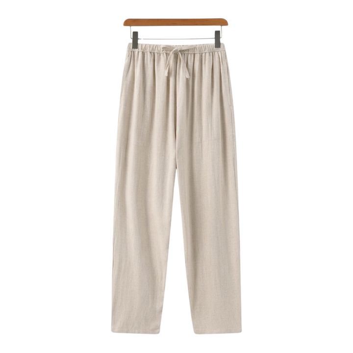 Fez | Elegant Drawstring Linen Pants - Oversized Relaxed Fit