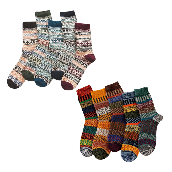 Fiona | Stylish Vintage Woolen Men's Socks With Ethnic Patterns