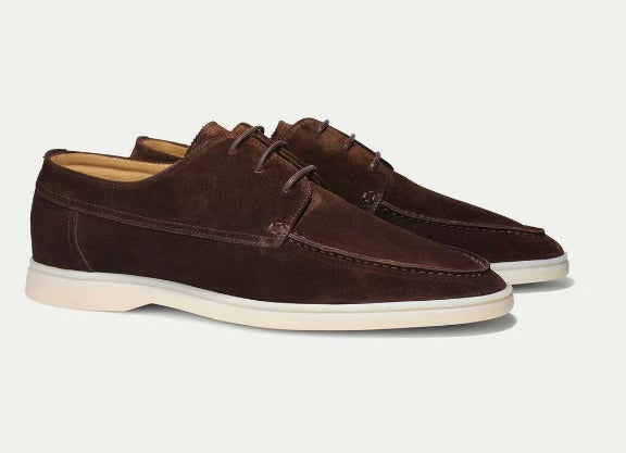 Freya | Elegant Navy Suede Boat Shoes