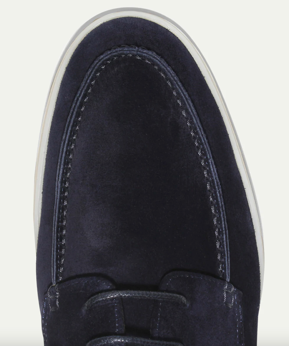 Freya | Elegant Navy Suede Boat Shoes