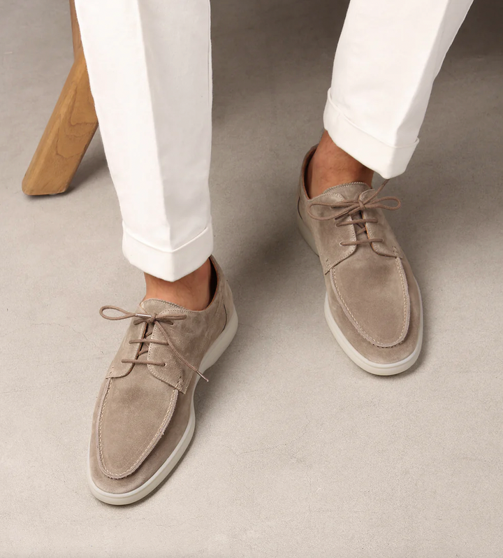 Freya | Elegant Navy Suede Boat Shoes
