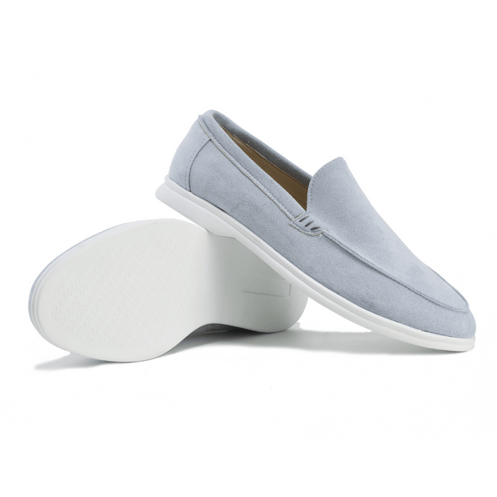 Evelyn | Elegant Navy Suede Slip-On Loafers For Men