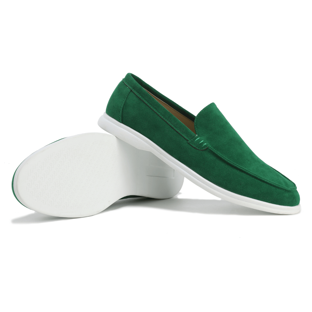 Evelyn | Elegant Navy Suede Slip-On Loafers For Men