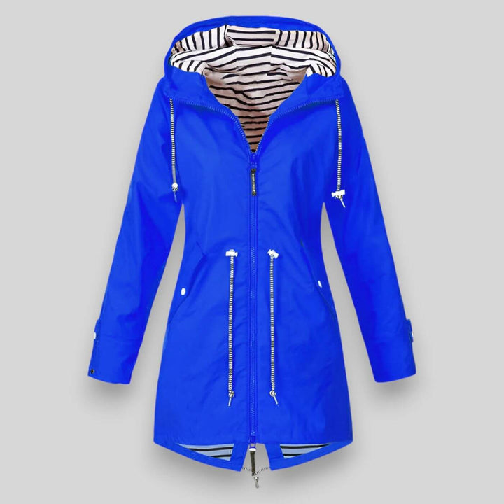 Leah | Stylish Hooded Waterproof Parka With Striped Lining