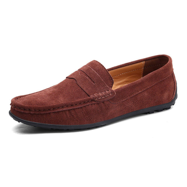 Ryder | Stylish Men's Blue Suede Driving Loafers With Comfort Sole