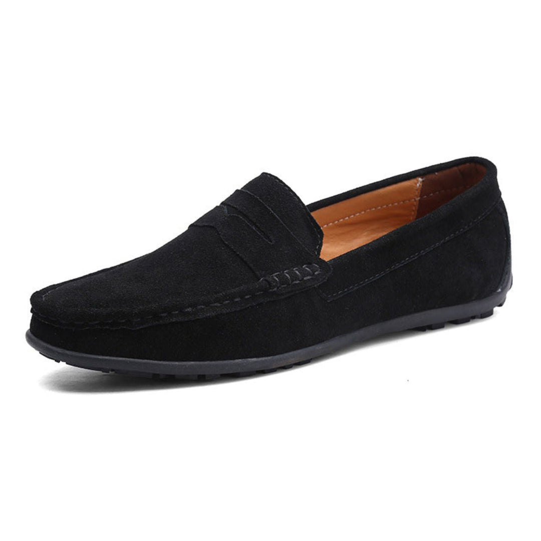 Ryder | Stylish Men's Blue Suede Driving Loafers With Comfort Sole