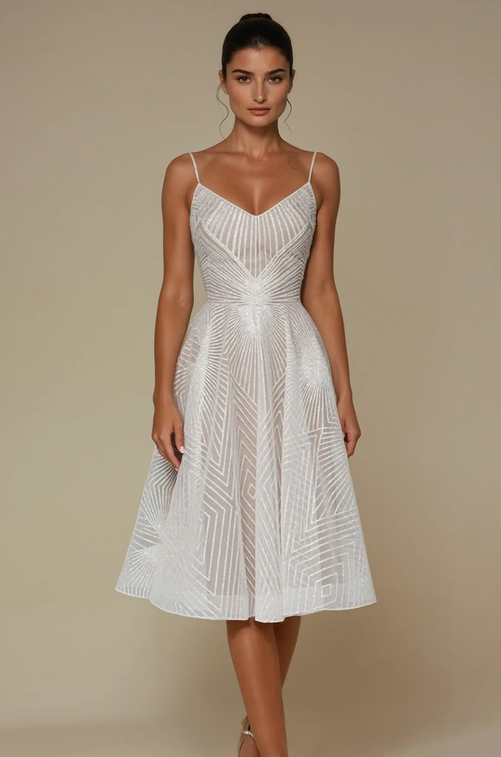 Elyse | Elegant Sequined A-Line Maxi Dress With V-Neck