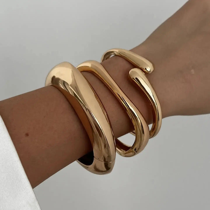 Elyse | Elegant Sculptural Open Cuff Bracelet