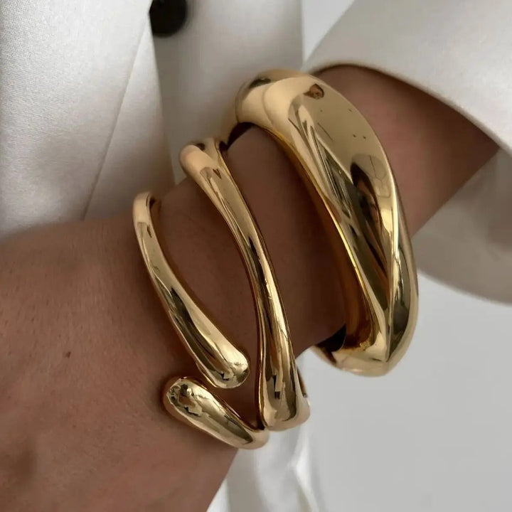 Elyse | Elegant Sculptural Open Cuff Bracelet