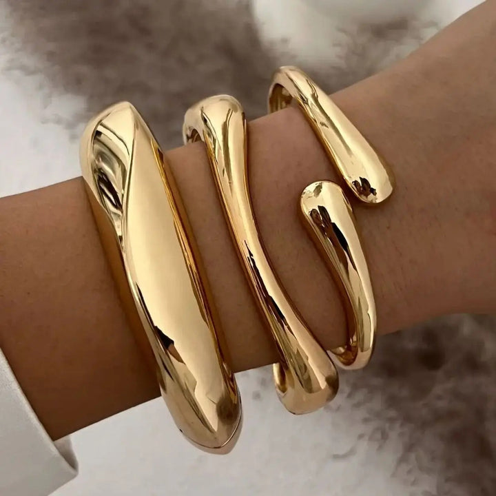 Elyse | Elegant Sculptural Open Cuff Bracelet