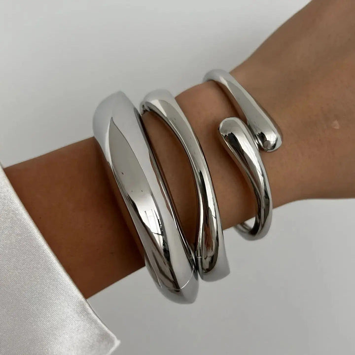 Elyse | Elegant Sculptural Open Cuff Bracelet