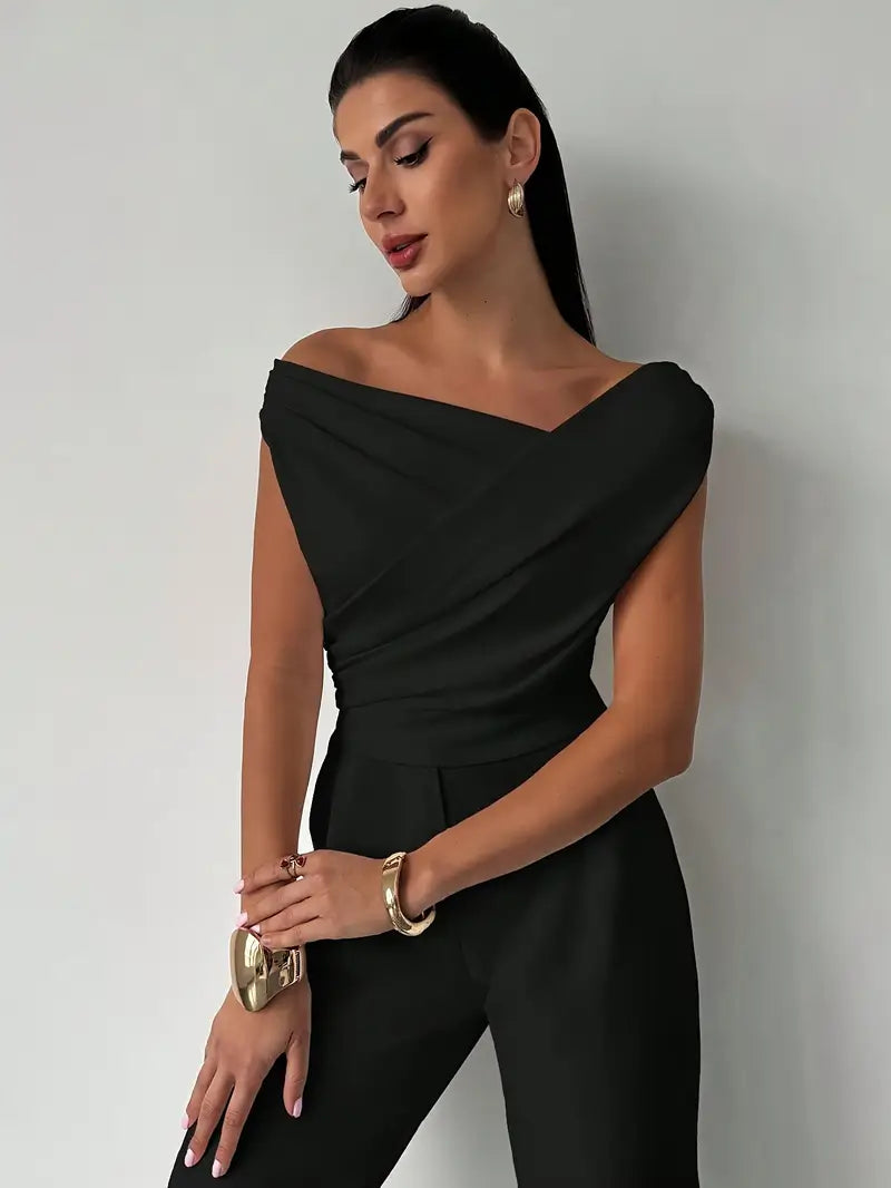 Elyse | Elegant Off-Shoulder Draped Top