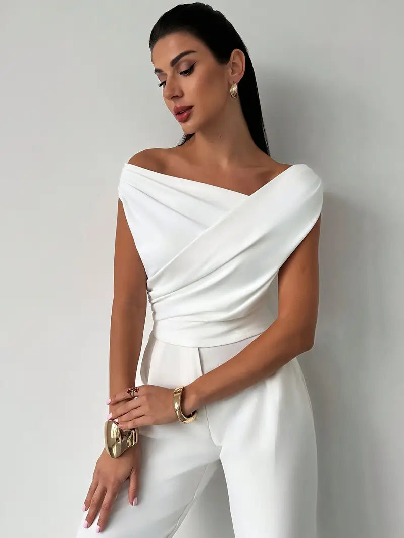 Elyse | Elegant Off-Shoulder Draped Top