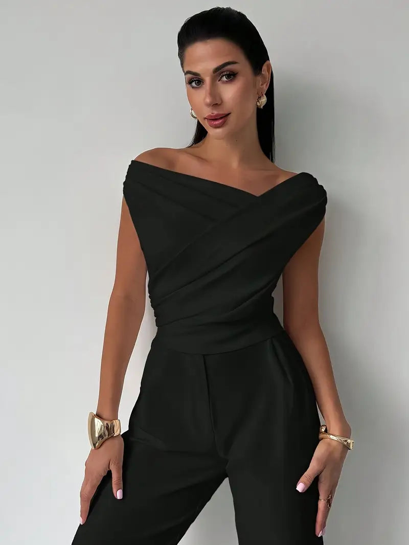 Elyse | Elegant Off-Shoulder Draped Top
