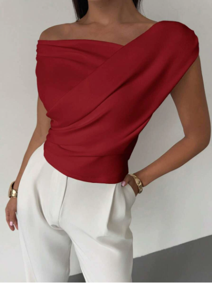 Elyse | Elegant Off-Shoulder Draped Top