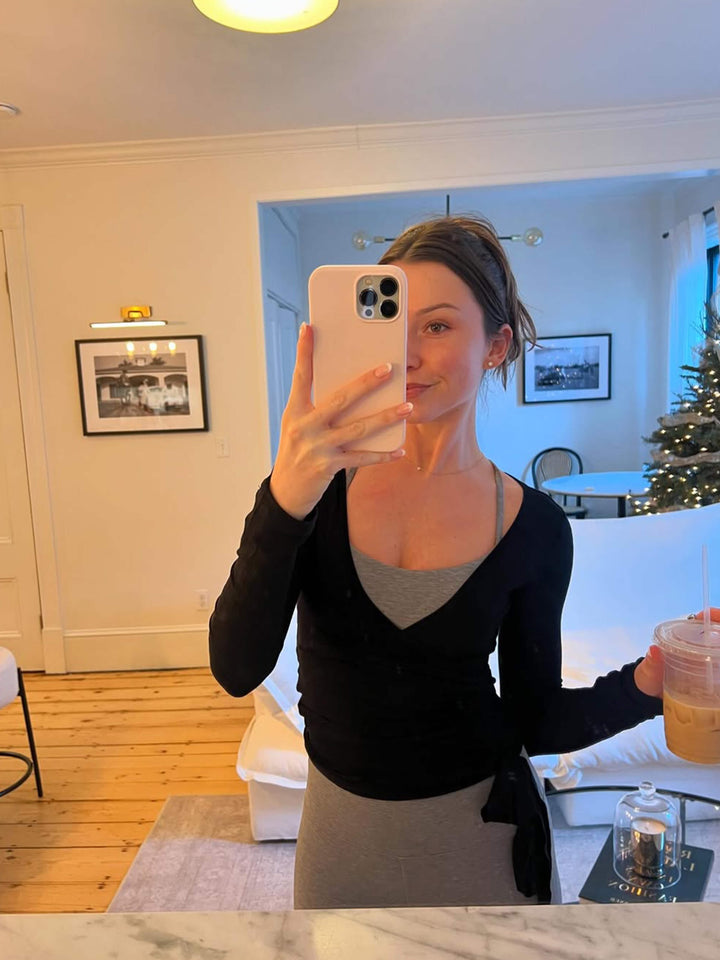Evy | Chic Long Sleeve V-Neck Wrap Top