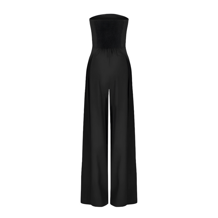 Serena | Elegant Strapless Wide-Leg Jumpsuit With Pockets