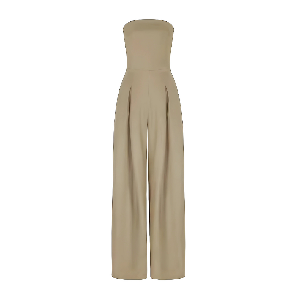 Serena | Elegant Strapless Wide-Leg Jumpsuit With Pockets